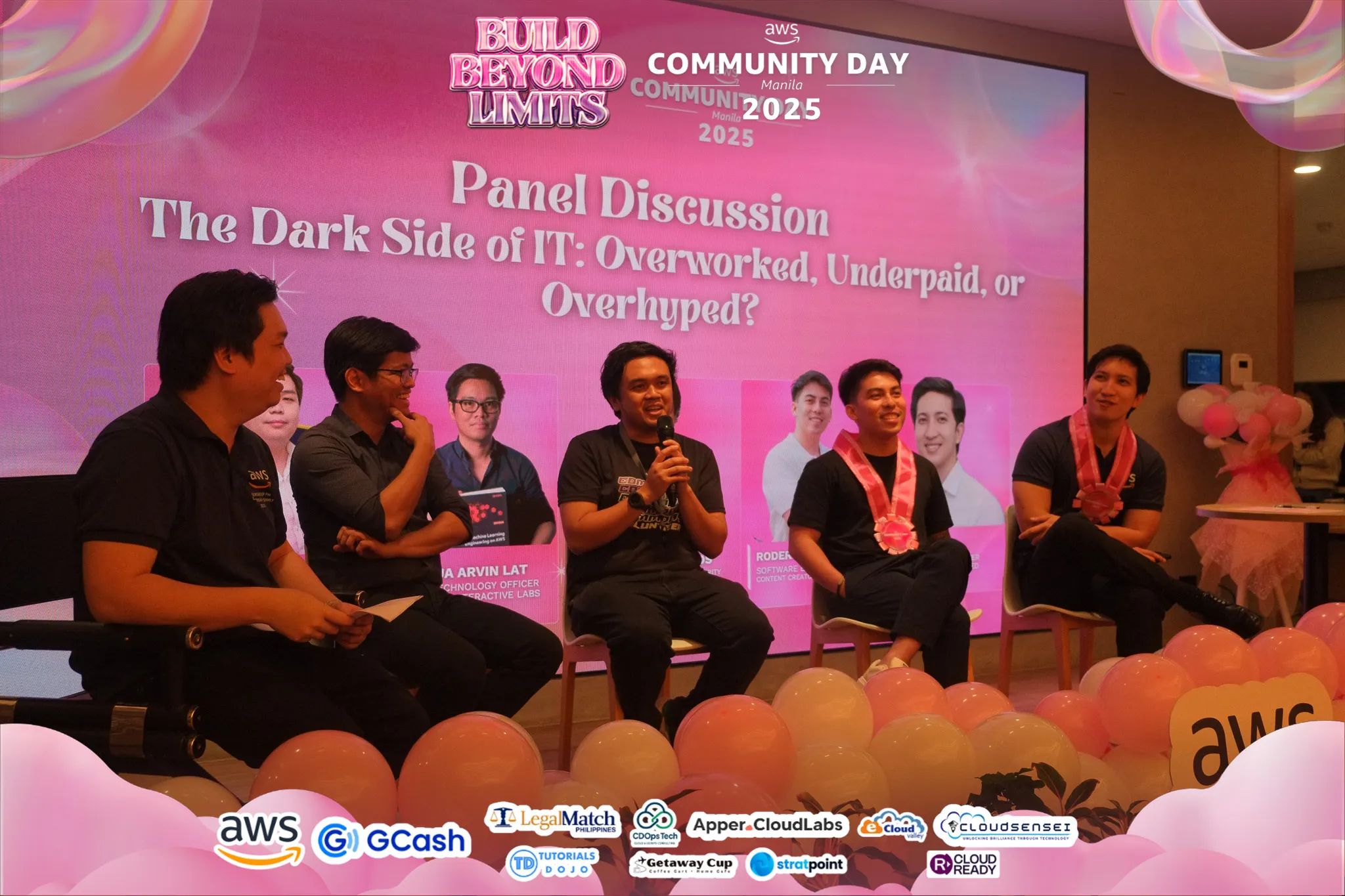 Panelists speaking during a discussion
